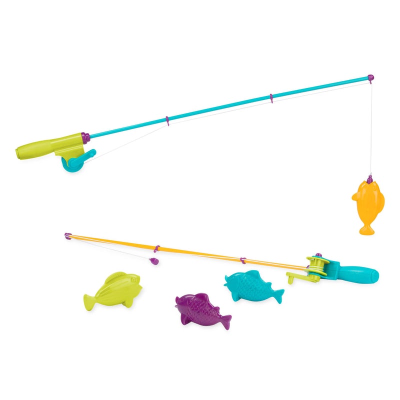 Battat â€“ Play Rod & Reel â€“ Wind â€“ Up Magnetic Lure â€“ 2 Rods & 4 Colorful Fish â€“ Beach & Water Toys â€“ 3+ Yearsâ€“ Magnetic Fishing Set - Image 1